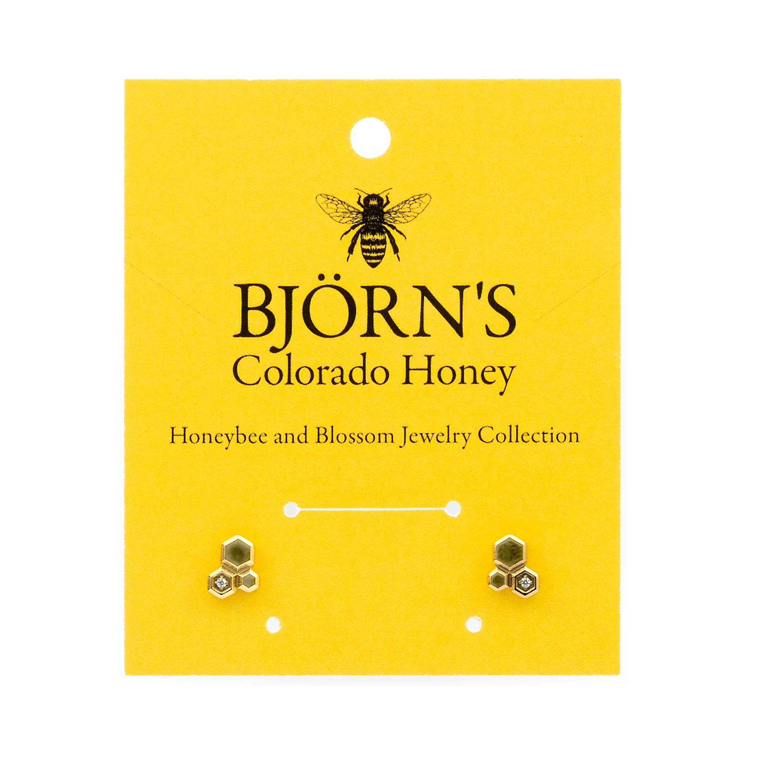Earrings - Honeycomb with Rhinestone