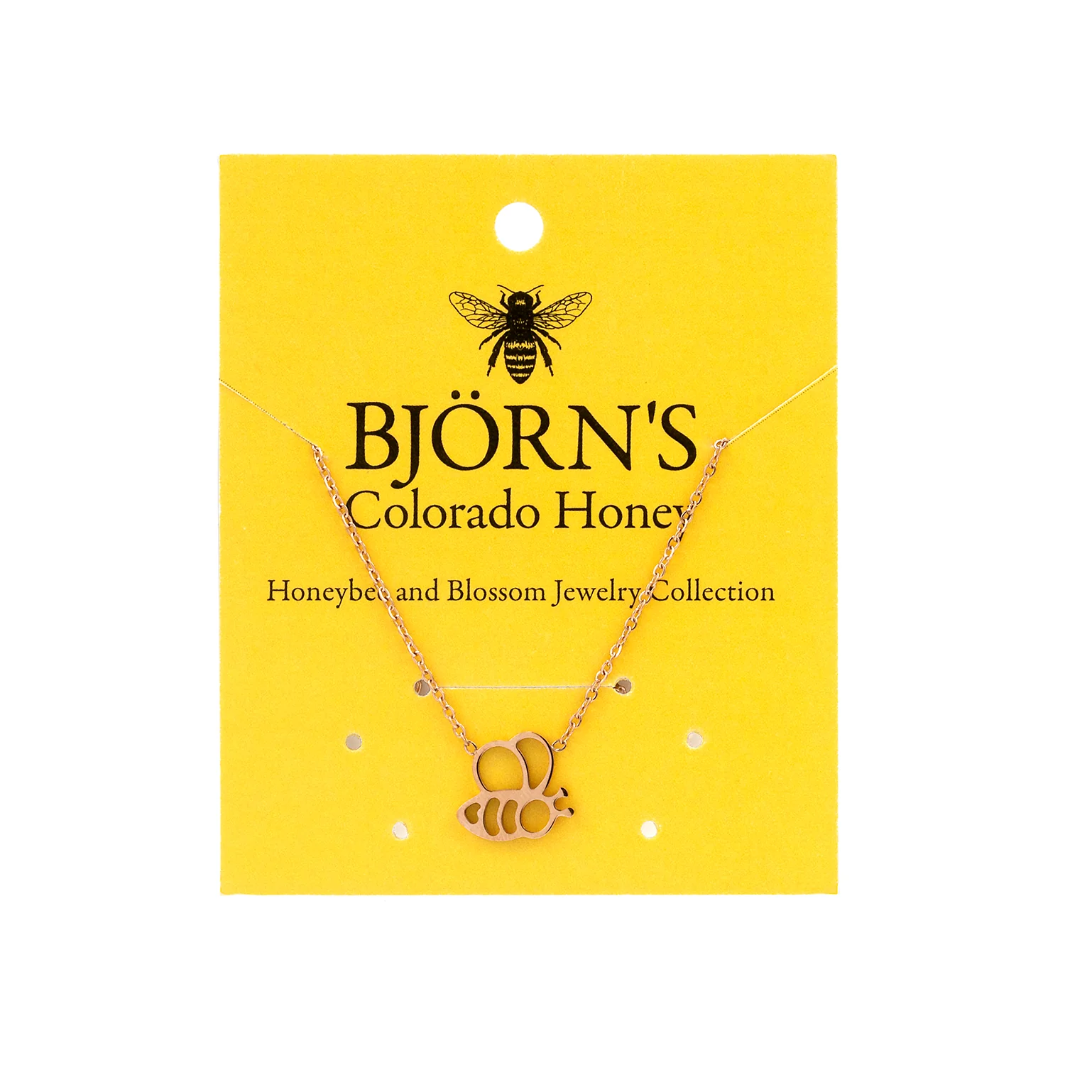Necklace - Small Rose Gold Bee - Rose Gold Chain